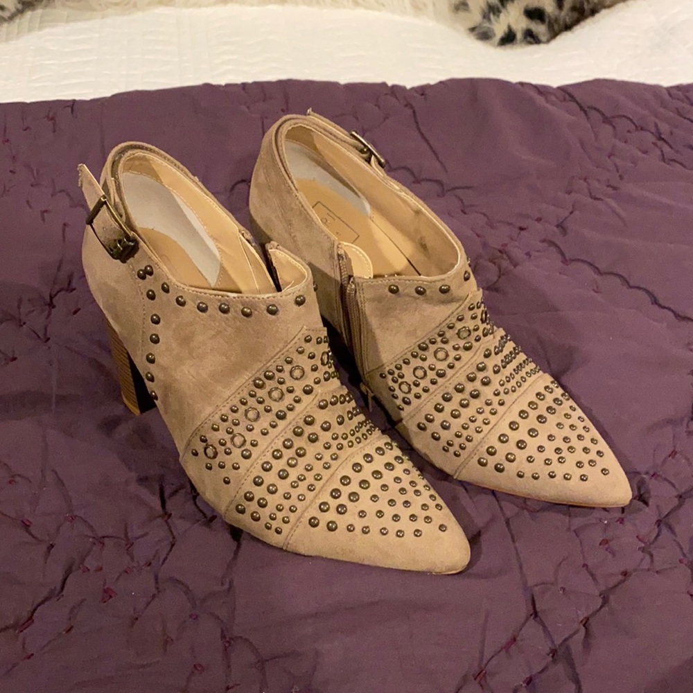Tan booties NWOT